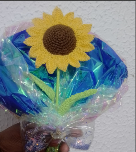 Girasol tejido en Crochet