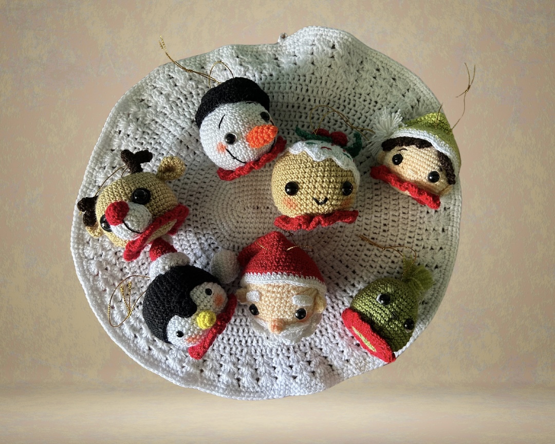 Cajita navideña adornos tejido en crochet